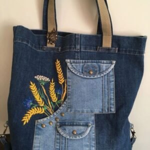 Women Retro Denim Tote Bag