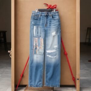 Casual Loose Cotton Soft Hole Straight Jeans
